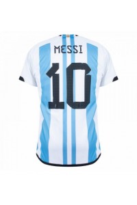 Argentina Lionel Messi #10 Fotballdrakt Hjemme Klær VM 2022 Korte ermer